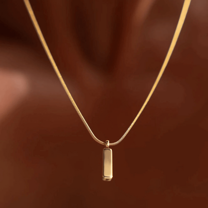 Mens Square Chain Pendant Necklace