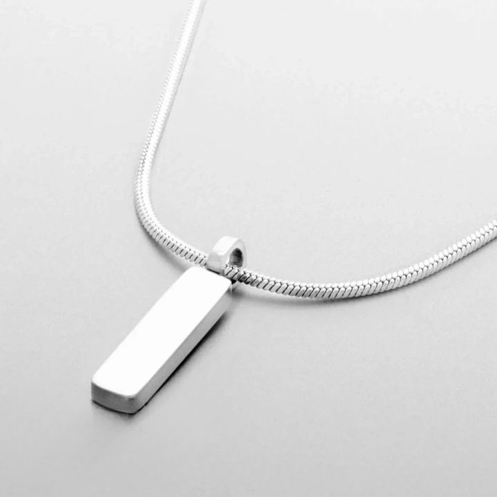Mens Square Chain Pendant Necklace