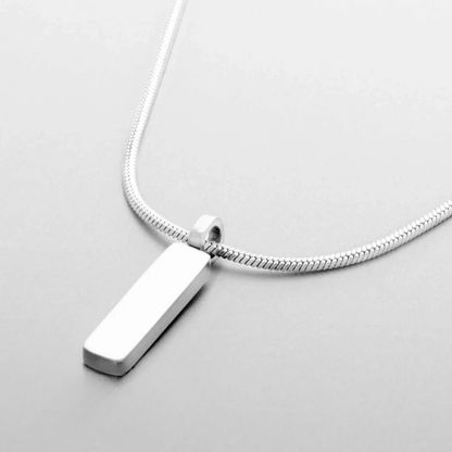 Mens Square Chain Pendant Necklace