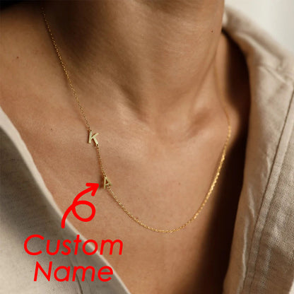 Custom Sideway Initial Necklace