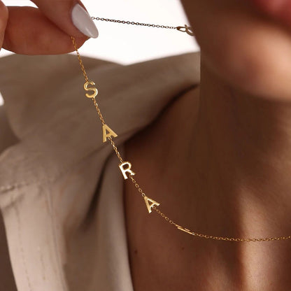 Custom Sideway Initial Necklace