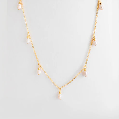 Lucky No. 7 Pearl Drop Necklace