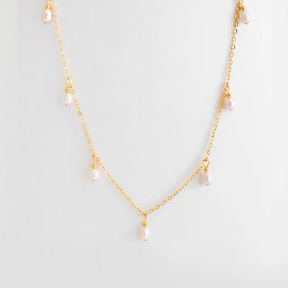 Lucky No. 7 Pearl Drop Necklace