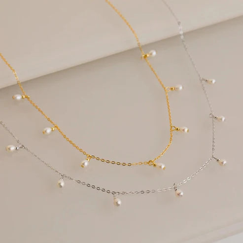 Lucky No. 7 Pearl Drop Necklace