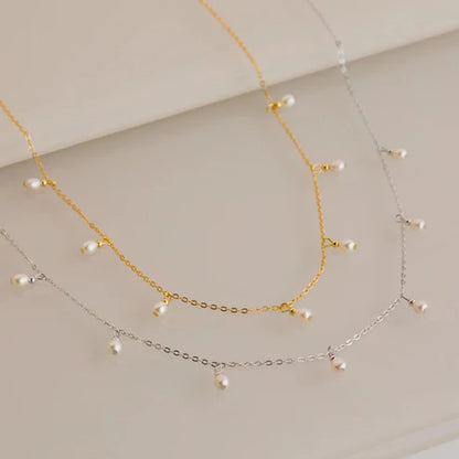 Lucky No. 7 Pearl Drop Necklace
