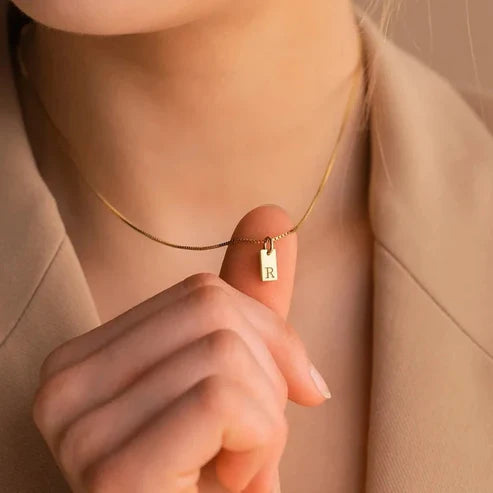 Dainty Initial Tag Necklace