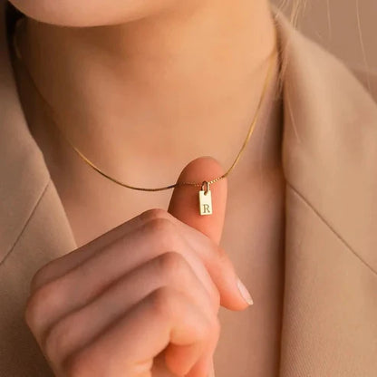 Dainty Initial Tag Necklace