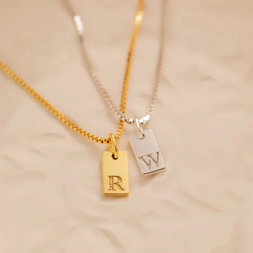 Dainty Initial Tag Necklace