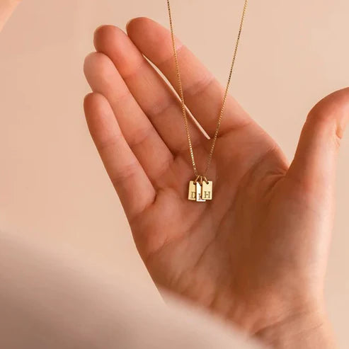 Dainty Initial Tag Stacker Necklace