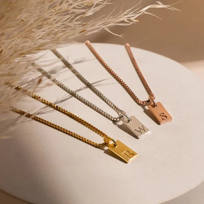 Dainty Initial Tag Necklace