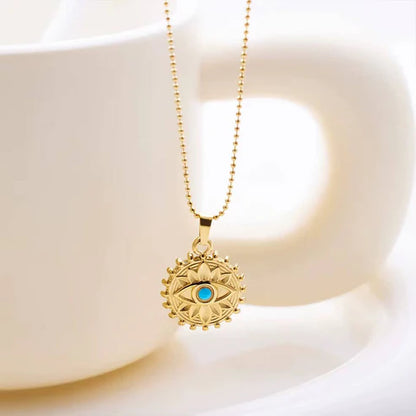 Sunburst Evil Eye Pendant Necklace