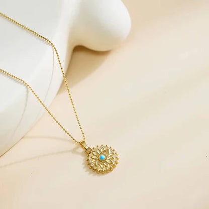 Sunburst Evil Eye Pendant Necklace