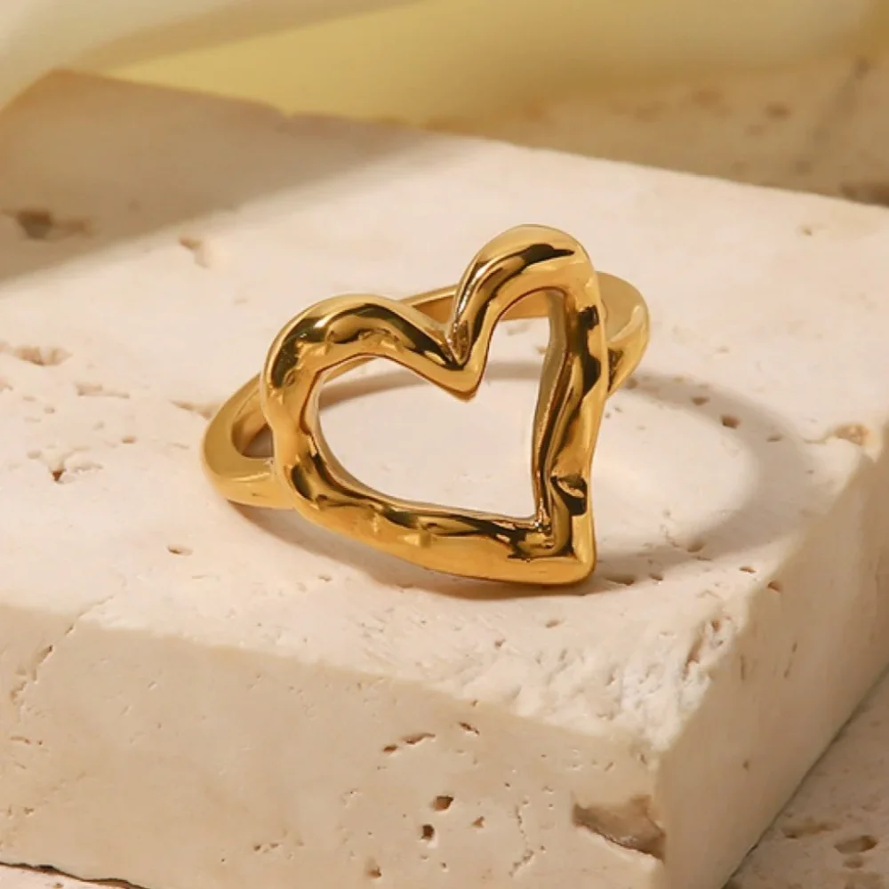 Hammered Heart Ring