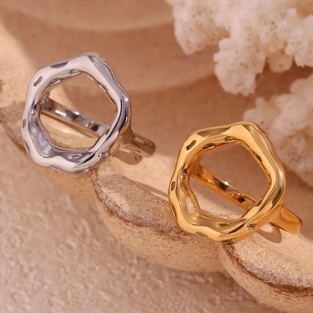 Gold/Silver Irregular Wave Stackable Ring