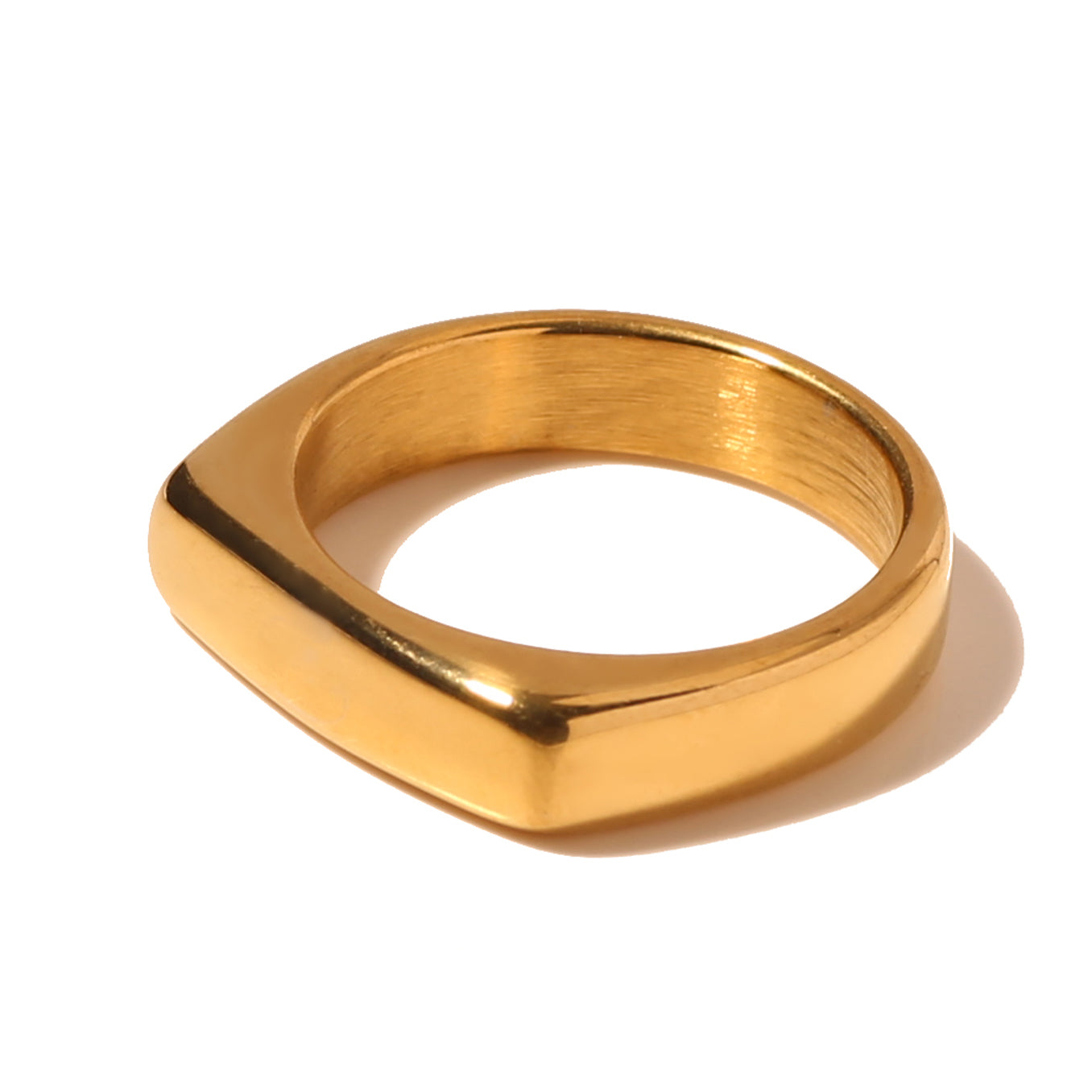 Flat Top Square Gold Band
