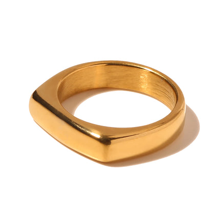 Flat Top Square Gold Band