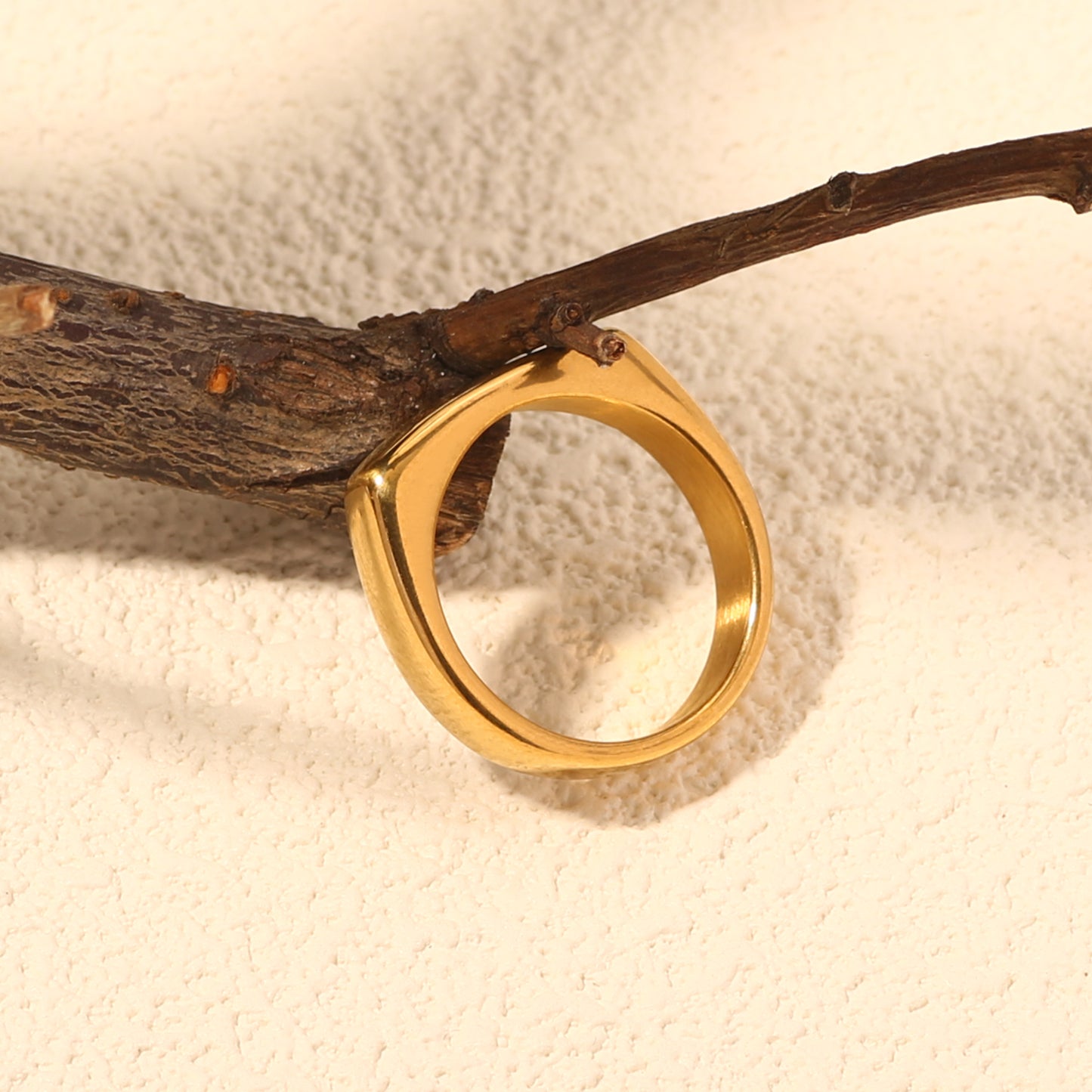 Flat Top Square Gold Band