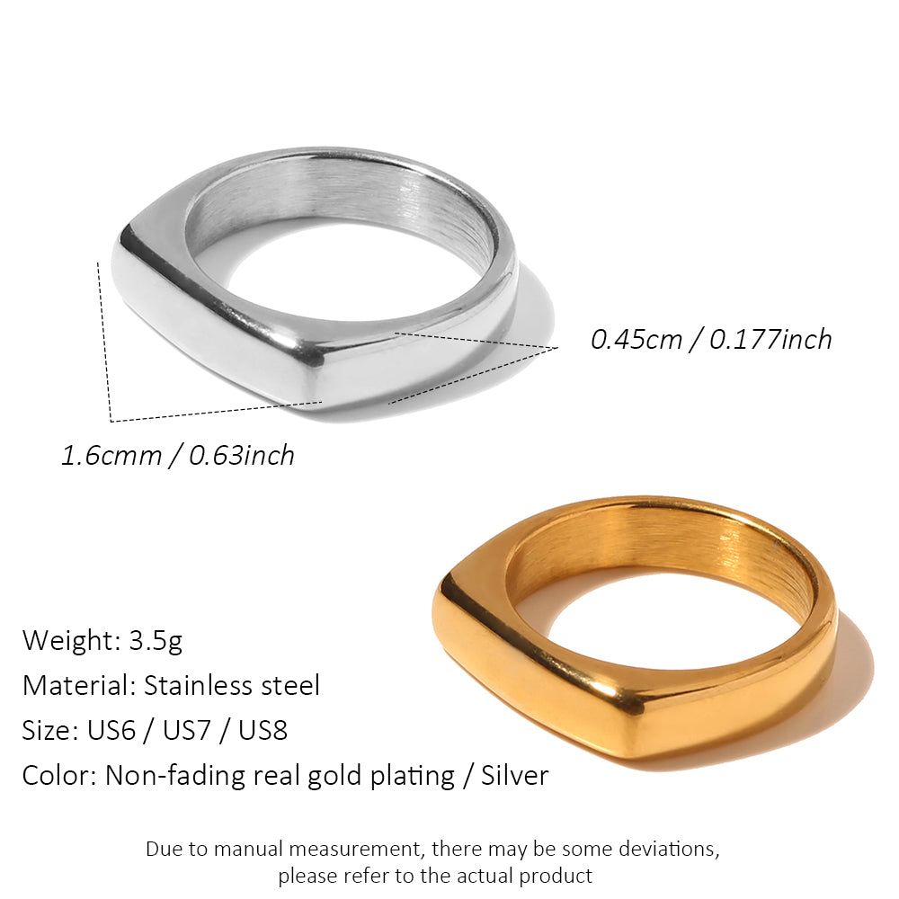 Flat Top Square Gold Band