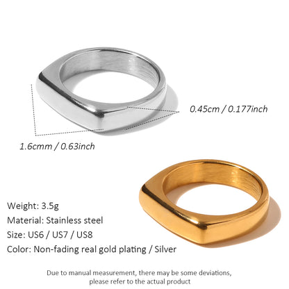 Flat Top Square Gold Band