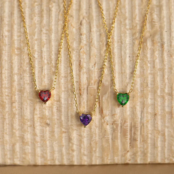 Heart's Birthstone Necklace