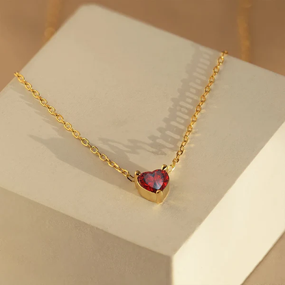 Heart's Birthstone Necklace