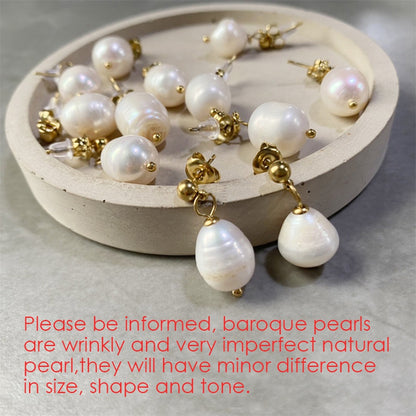 Freshwater Baroque Pearl Drop Earrings