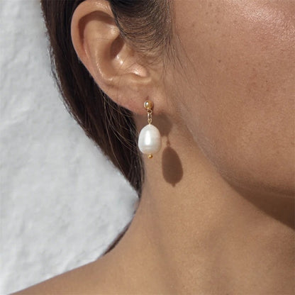 Freshwater Baroque Pearl Drop Earrings