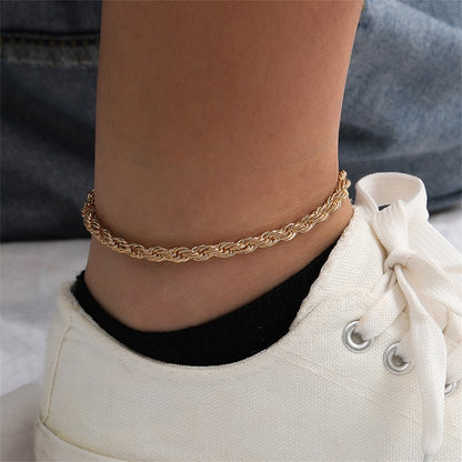 Twisted chain anklet