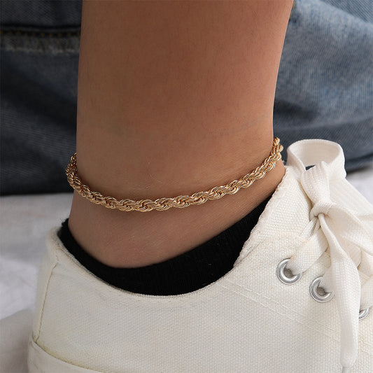 Twisted chain anklet