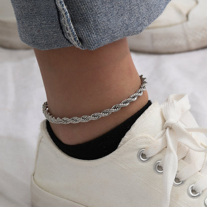Twisted chain anklet