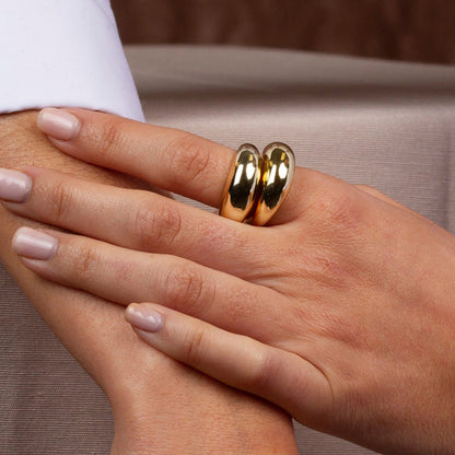 Smooth Dome 18K Gold Plated Band Ring