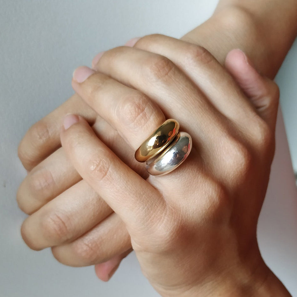 Smooth Dome 18K Gold Plated Band Ring