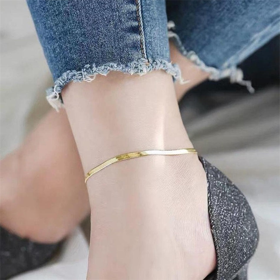 Flat Snake Chain Ankle