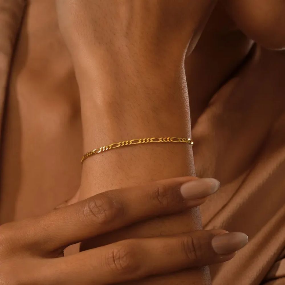 18K Gold Plated Figaro Chain Choker