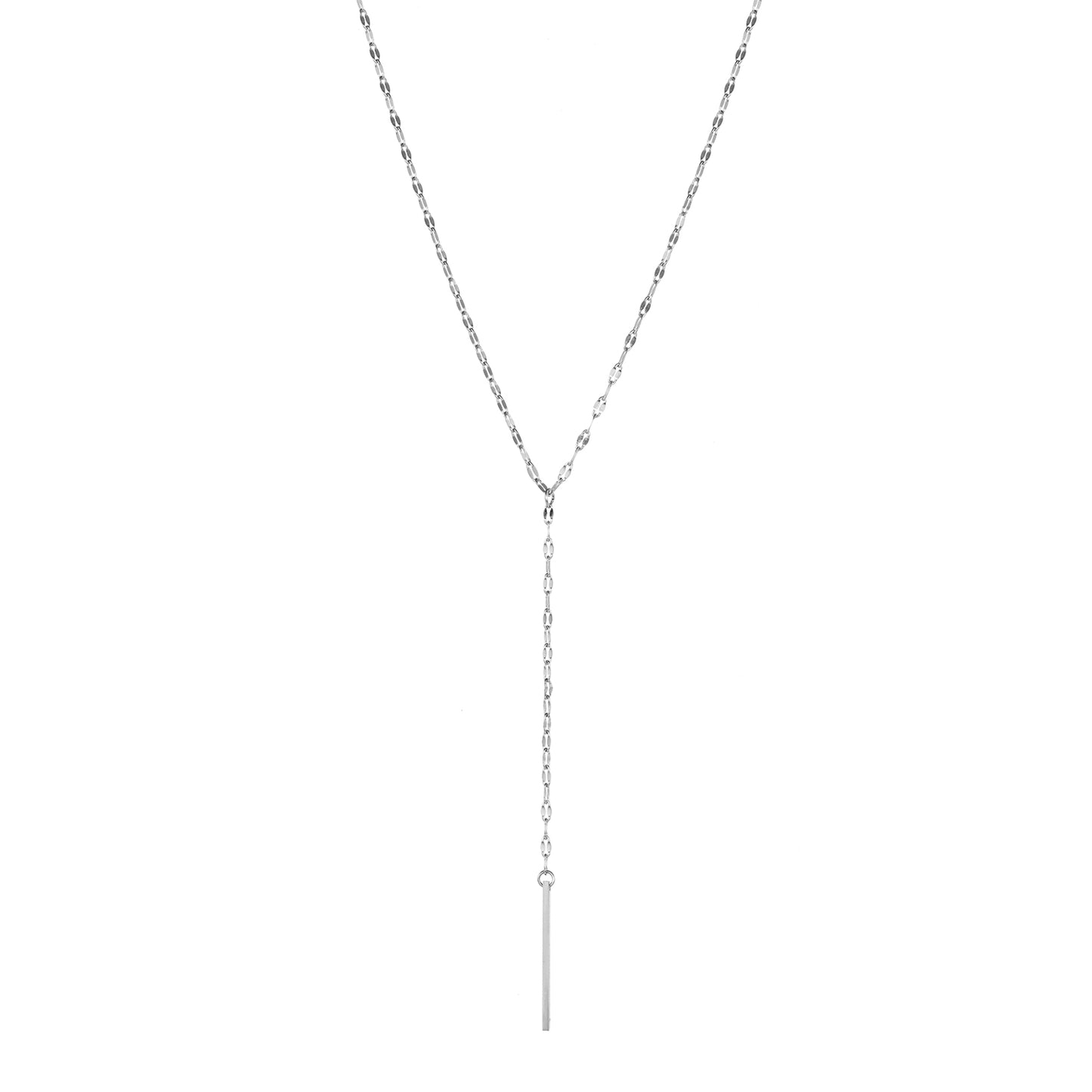 Gold Plated Lace Chain Adjustable Y-Drop Bar Necklace