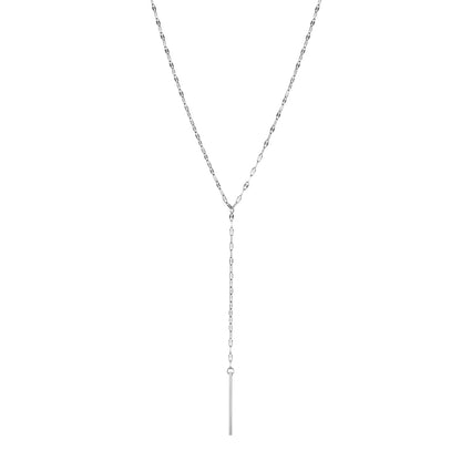 Gold Plated Lace Chain Adjustable Y-Drop Bar Necklace