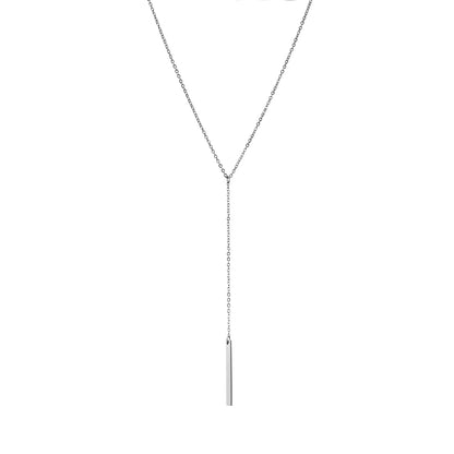 Gold Plated Minimalist Y-Bar Lariat Necklace