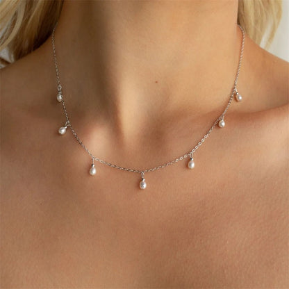 Lucky No. 7 Pearl Drop Necklace