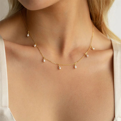 Lucky No. 7 Pearl Drop Necklace