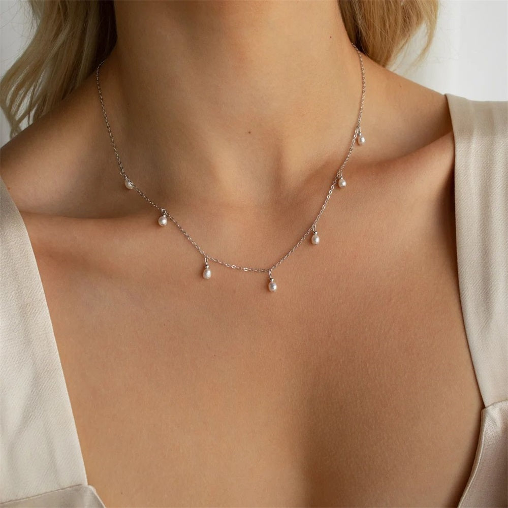 Lucky No. 7 Pearl Drop Necklace