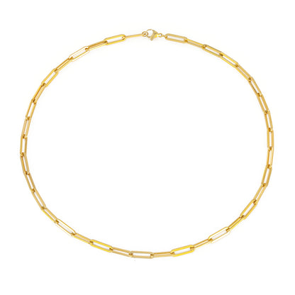 Gold Plated Paperclip Chain Necklace