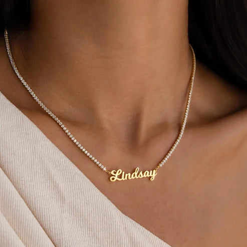 Custom Tennis Name Necklace
