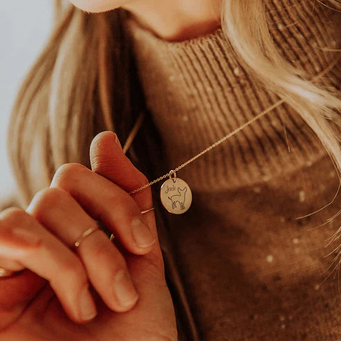 Custom Dog Name Coin Pendant Necklace