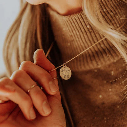 Custom Dog Name Coin Pendant Necklace