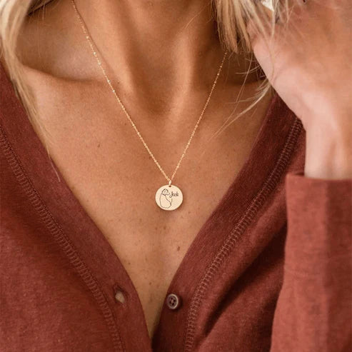 Custom Dog Name Coin Pendant Necklace