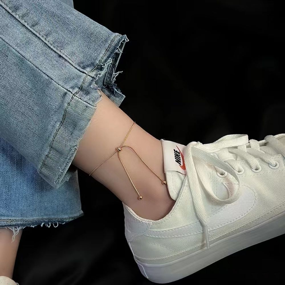 Adjustable Crossover Snake Chain Anklet