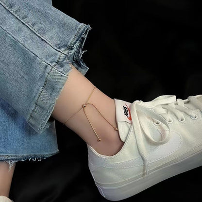 Adjustable Crossover Snake Chain Anklet