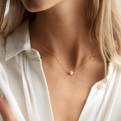 Dainty Single Pearl Necklace