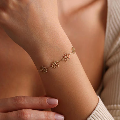 Custom Birth Flower Bracelet