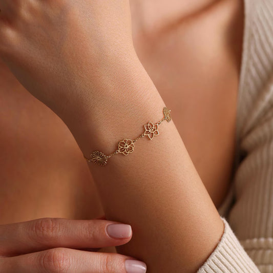 Custom Birth Flower Bracelet